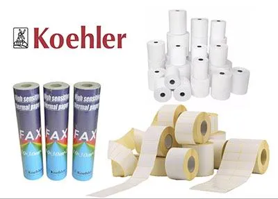 Koehler - широкий ассортимент термоленты для кассовых аппаратов, терминалов, термобумага для факсимильных аппаратов, самоклеющиеся этикетки различных форматов. Приемлемые цены, высокое качество!