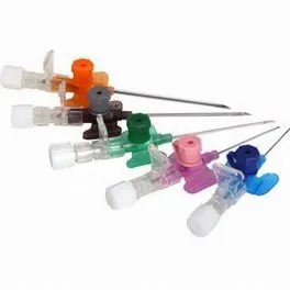 Intravenous catheter with injection port and wings. 18G-20G-26G