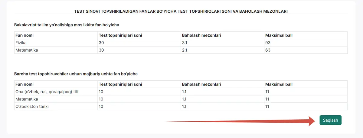 Saqlash tugmasini bosing