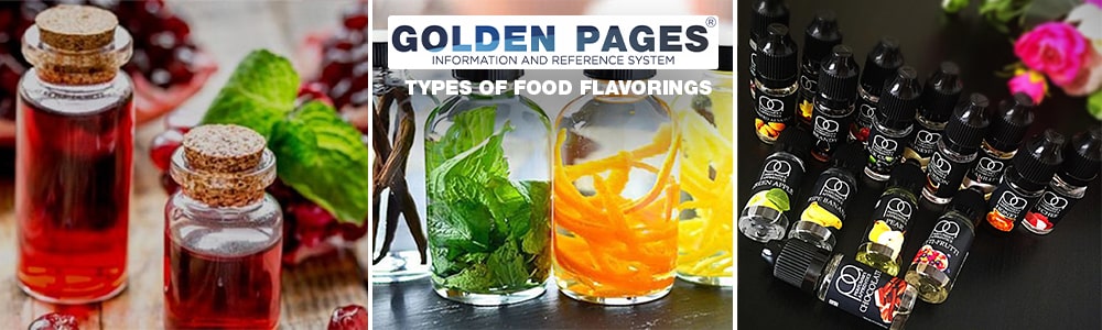 Classification and types of food flavorings