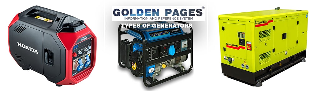 Types of generators, generator sets and their applications